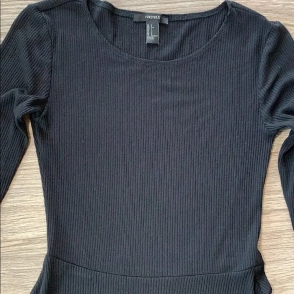 Longsleeve Mini Skater Knit Dress Black Size Small - Picture 4 of 9
